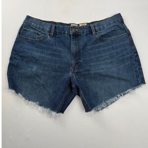 Red Head Denim Shorts Frayed Hem Blue Jean Casual Summer‎ Size 40